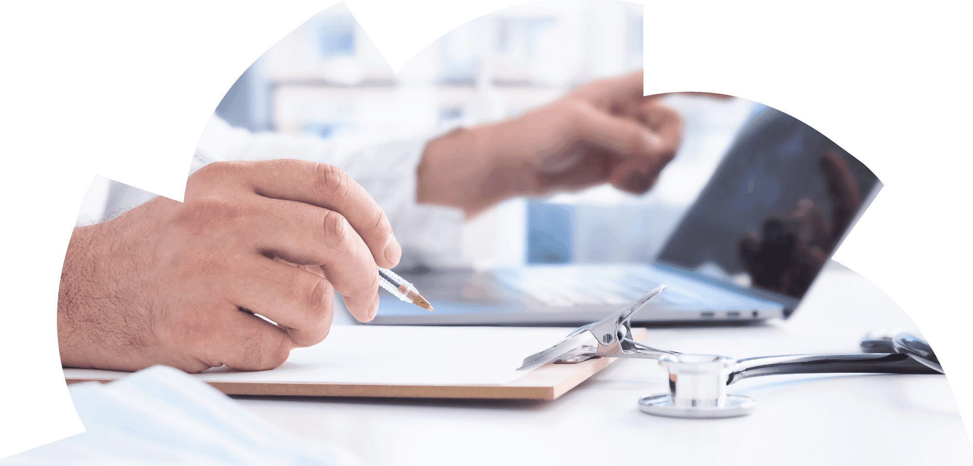 Healthcare professionals collaborating on system integration