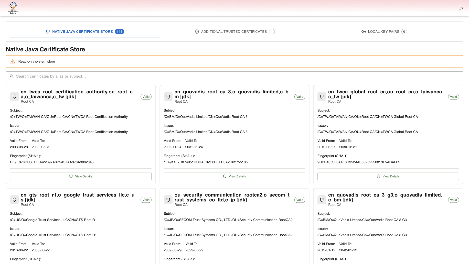 TLS Manager Plugin — Certificate Manager screenshot