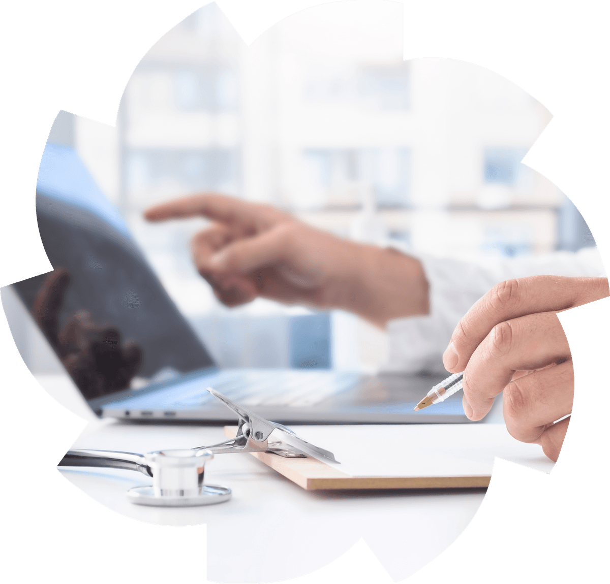 Healthcare professionals collaborating